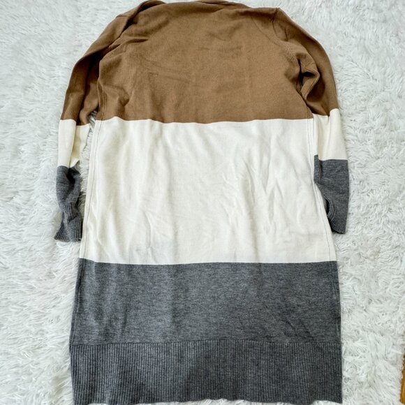 NWOT Amazon Colorblock Open Front Long Cardigan Size XS - Picture 8 of 9